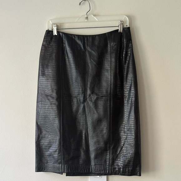 Linda Allard Ellen Tracy 100% Leather Pencil Skirt Size 8 NWT - Picture 5 of 11